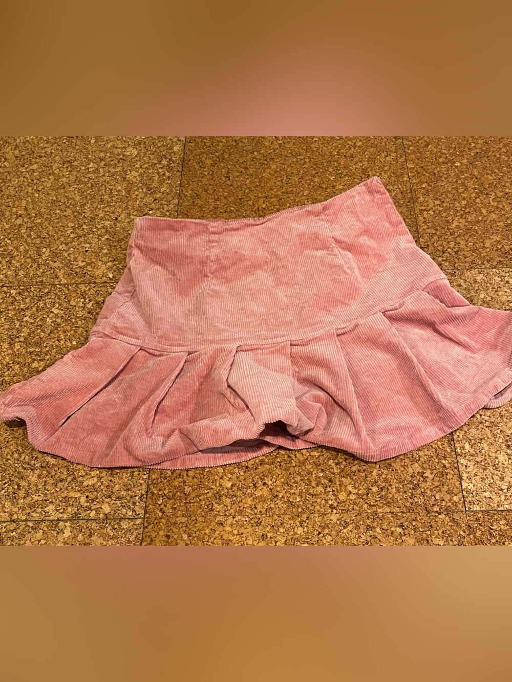 Forever 21 Pink Corduroy Ruffle Mini Skirt